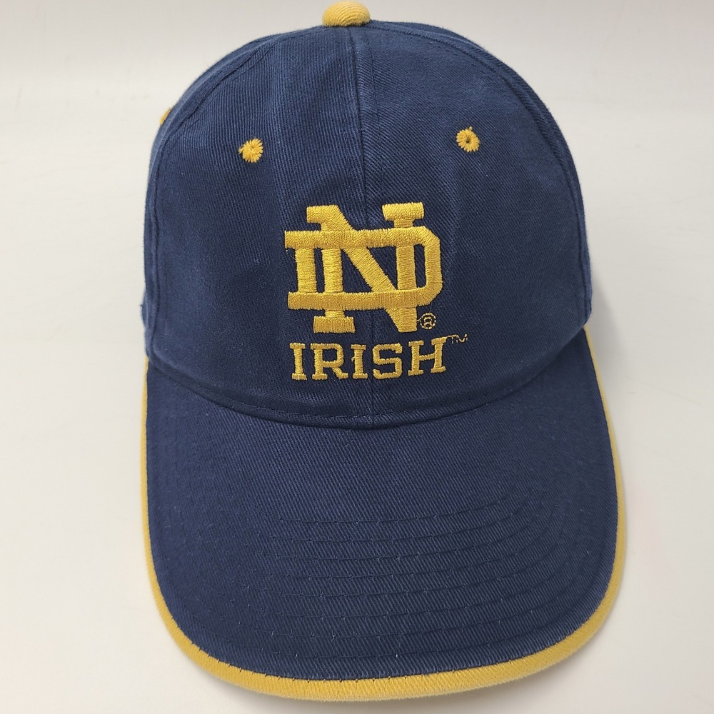 Notre Dame Fighting Irish Hat Adjustable (Fits Small) Signatures Blue Gold NCAA‎